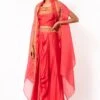 Petticoat Lane By Divya Pink Ruffled Lehenga Set With Cape