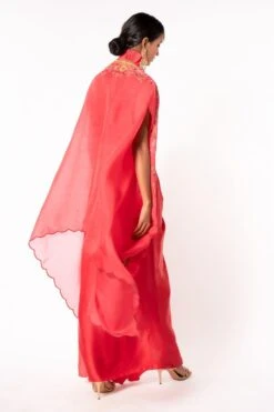 Petticoat Lane By Divya Pink Ruffled Lehenga Set With Cape -Echo Clohting Shop pl0714 5