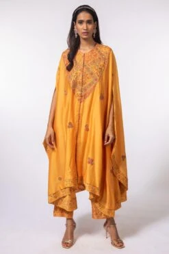 Petticoat Lane By Divya Embroidered Yellow Kaftan Set -Echo Clohting Shop pld12 2