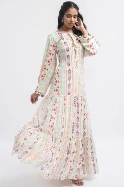PS Pret By Payal Singhal Ikat Stripe Printed Boho Dress