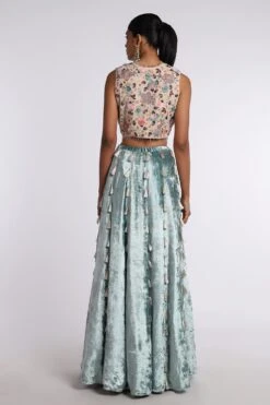 Payal Singhal Periwinkle Blue Lehenga Set -Echo Clohting Shop ps fw641 c 4 6 1