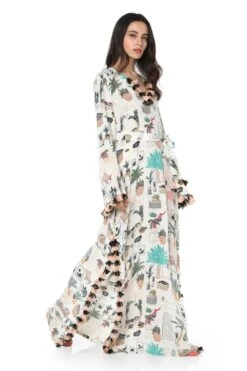 PS Pret By Payal Singhal Cafe Morocco Print Crepe Beyza Kaftan -Echo Clohting Shop ps kf0046 3