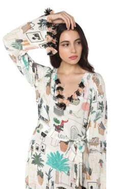 PS Pret By Payal Singhal Cafe Morocco Print Crepe Beyza Kaftan -Echo Clohting Shop ps kf0046 4