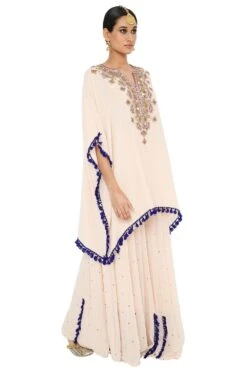 Payal Singhal Chalk White Embroidered Kaftan Sharara Set -Echo Clohting Shop ps kp0068 a 3