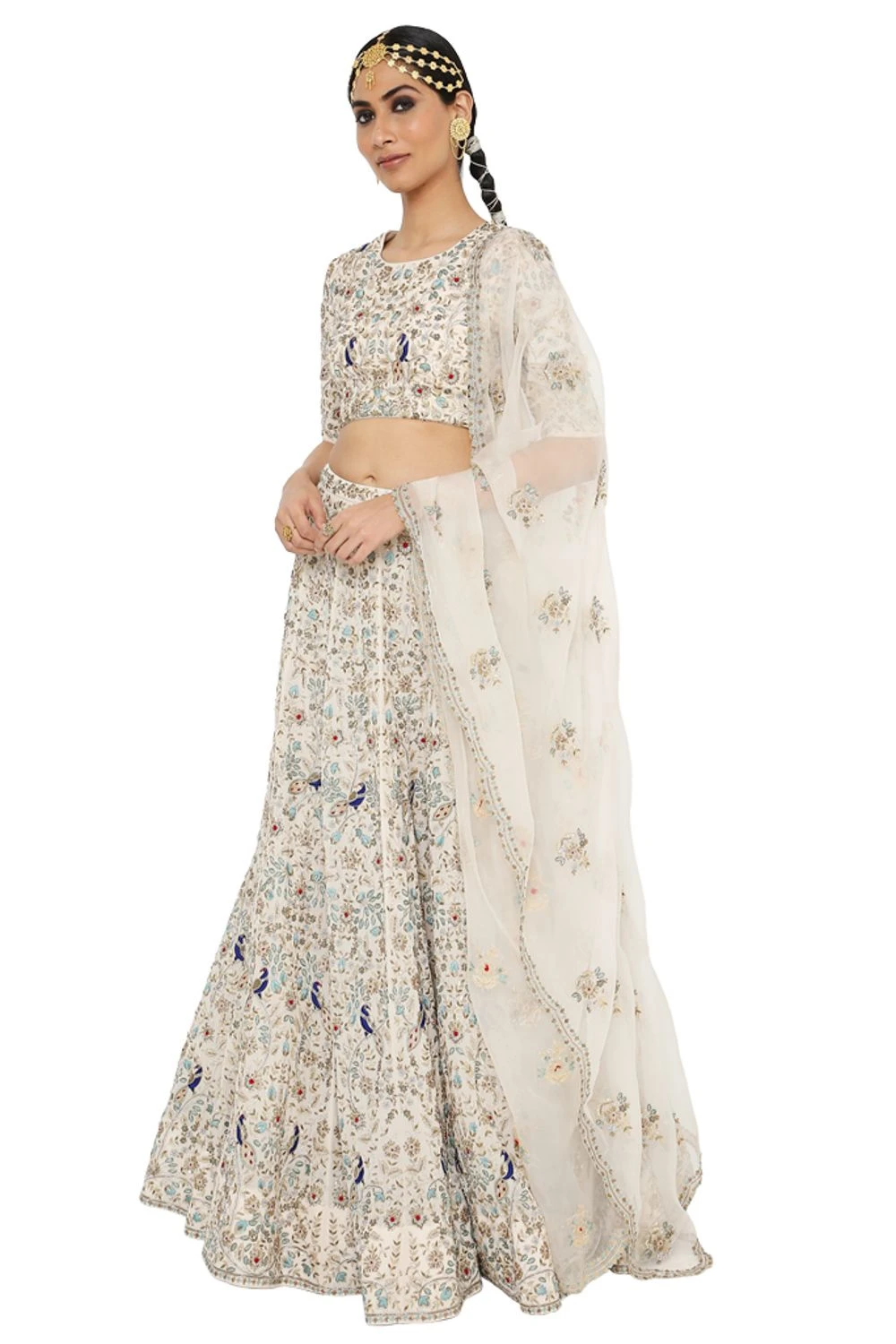 Payal Singhal Stone Colour Embroidered Lehenga Set 2 Payal Singhal Stone Colour Embroidered Lehenga Set - Image 2