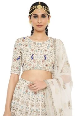 Payal Singhal Stone Colour Embroidered Lehenga Set 8 Payal Singhal Stone Colour Embroidered Lehenga Set -Echo Clohting Shop ps lh0049 4