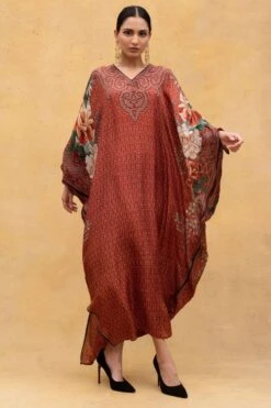 Rajdeep Ranawat Rust Brown Verusha Kaftan -Echo Clohting Shop r 32rr4 3