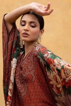 Rajdeep Ranawat Rust Brown Verusha Kaftan -Echo Clohting Shop r 32rr4 4