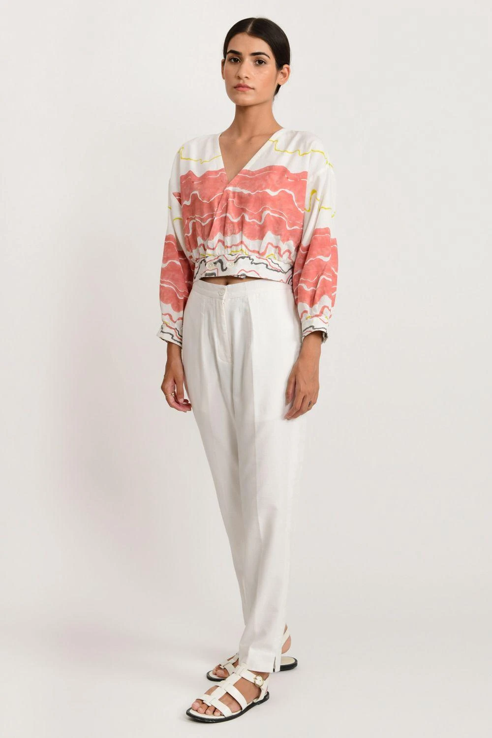 Rias Jaipur White Tape Straight Pants 1 Rias Jaipur White Tape Straight Pants