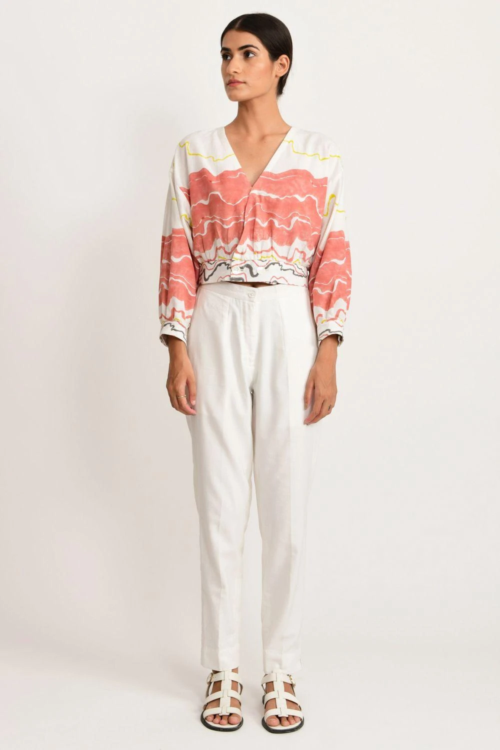 Rias Jaipur White Tape Straight Pants 2 Rias Jaipur White Tape Straight Pants - Image 2