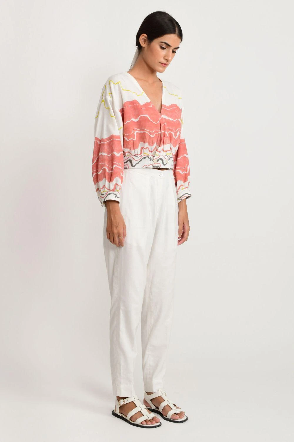 Rias Jaipur White Tape Straight Pants 3 Rias Jaipur White Tape Straight Pants - Image 3