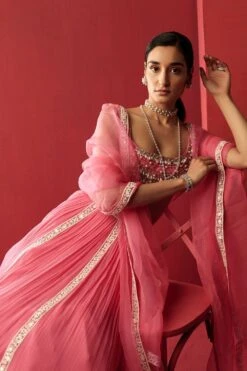 Ridhi Mehra Vintage Rose Embellished Lehenga Set -Echo Clohting Shop rmrl 08 3