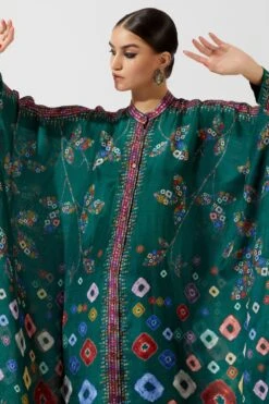 Rajdeep Ranawat Emerald Green Boxy Kaftan Tunic -Echo Clohting Shop rr 1118 4