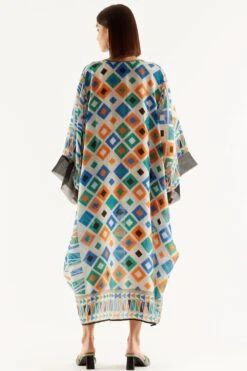 Rajdeep Ranawat Printed Midi Dress With Kaftan Sleeves -Echo Clohting Shop rr 1153 4
