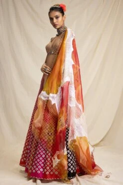 Rajdeep Ranawat Multi Colour Bandhani Printed Lehenga Set