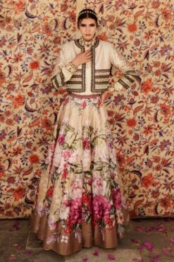 Rajdeep Ranawat Floral Lehenga Set With Embellished Jacket -Echo Clohting Shop rr19635 rr20787 rr20801 3