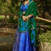Medha Peacock Blue Panelled Lehenga Set