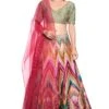 Siddhartha Bansal Raw Silk Chevron Lehenga Set