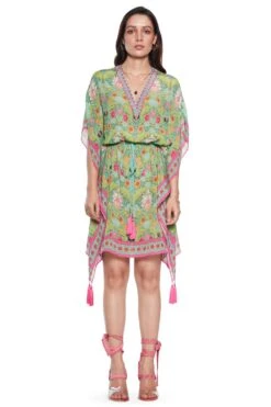 Siddhartha Bansal Green Bagh Crepe Kaftan