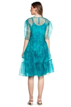 Siddhartha Bansal Turquoise Tie & Dye Organza Dress -Echo Clohting Shop sb odsy 076 3
