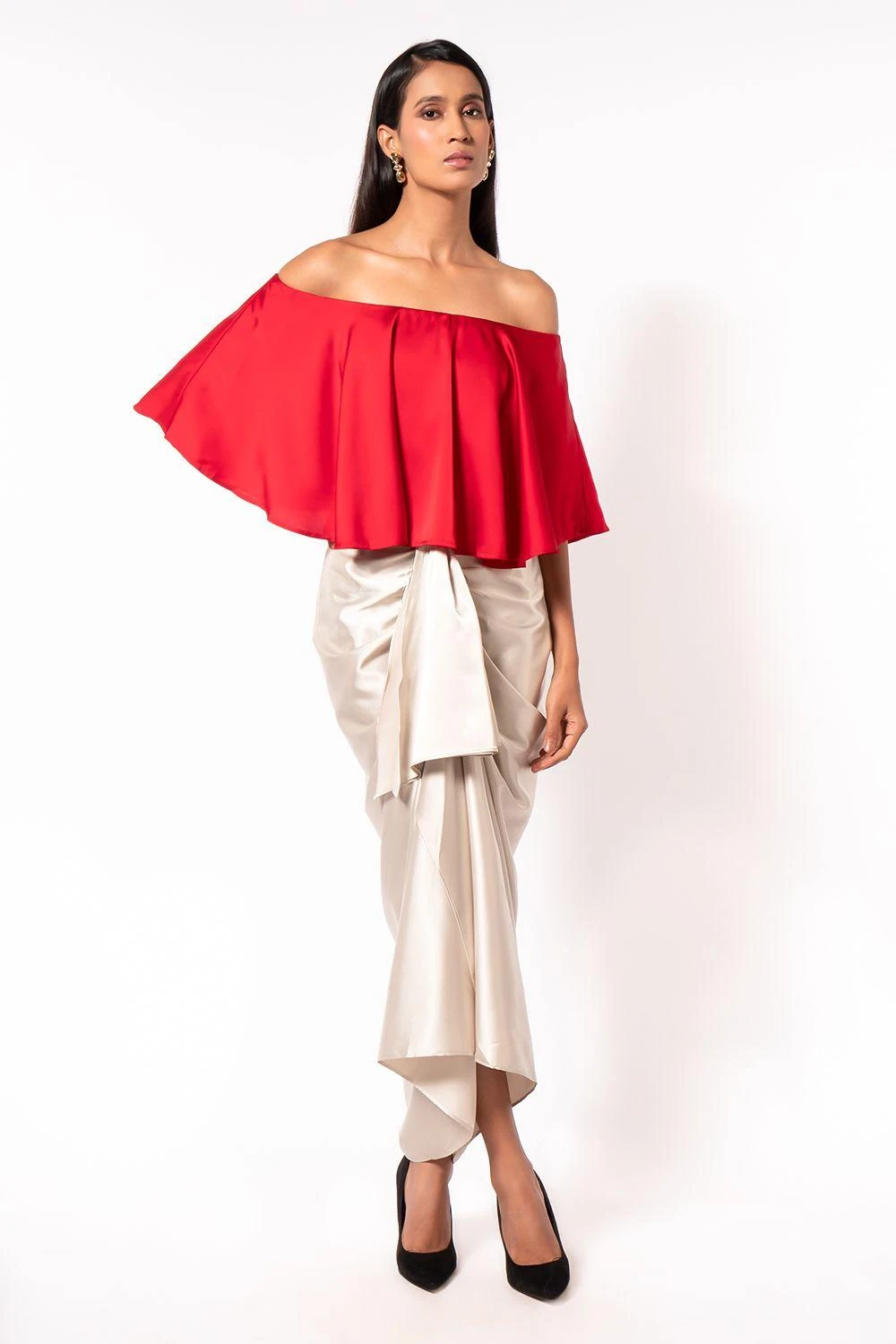 431-88 By Shweta Kapur Ivory Draped Skirt 2 431-88 By Shweta Kapur Ivory Draped Skirt - Image 2