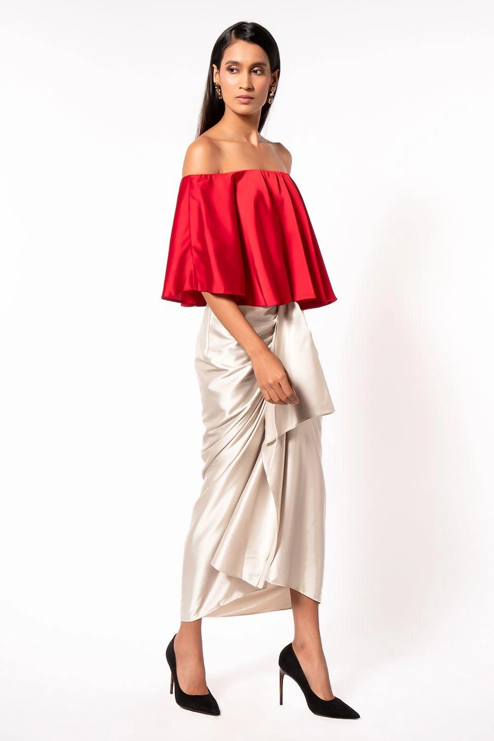 431-88 By Shweta Kapur Ivory Draped Skirt 4 431-88 By Shweta Kapur Ivory Draped Skirt - Image 4