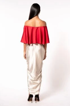 431-88 By Shweta Kapur Ivory Draped Skirt 9 431-88 By Shweta Kapur Ivory Draped Skirt -Echo Clohting Shop sk0702 5