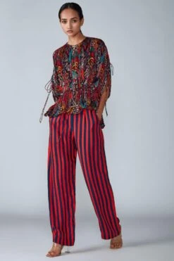 Saaksha & Kinni Multicoloured Micro Pleated Kaftan Top