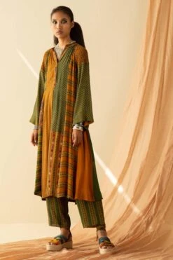 Sunira Designs Green Striped Pants