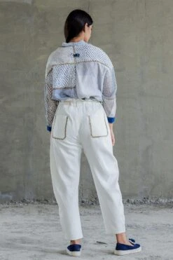 Sunira Designs Blue Hand Block Printed Chanderi Shirt 7 Sunira Designs Blue Hand Block Printed Chanderi Shirt -Echo Clohting Shop sun0609 4