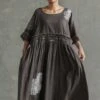 Sunira Designs Brown Hand Spun Cotton Dress