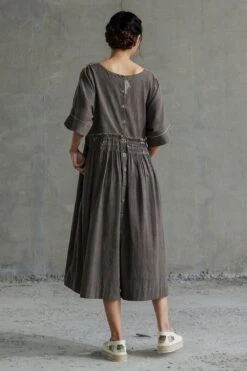 Sunira Designs Brown Hand Spun Cotton Dress -Echo Clohting Shop sun0622 5