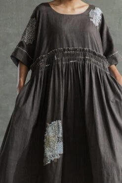 Sunira Designs Brown Hand Spun Cotton Dress -Echo Clohting Shop sun0622 6