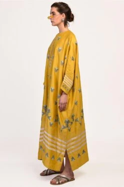 Ikai Corn Yellow Applique Kaftan -Echo Clohting Shop tmk 1926 y 3