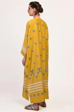 Ikai Corn Yellow Applique Kaftan -Echo Clohting Shop tmk 1926 y 4