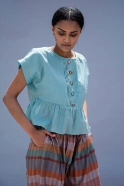 SWGT Sage Green Peplum Top