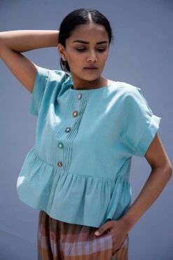 SWGT Sage Green Peplum Top -Echo Clohting Shop tp10 te 4