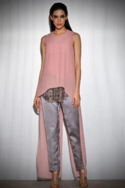 Rohit Gandhi + Rahul Khanna Asymmetric Top With Embroidery