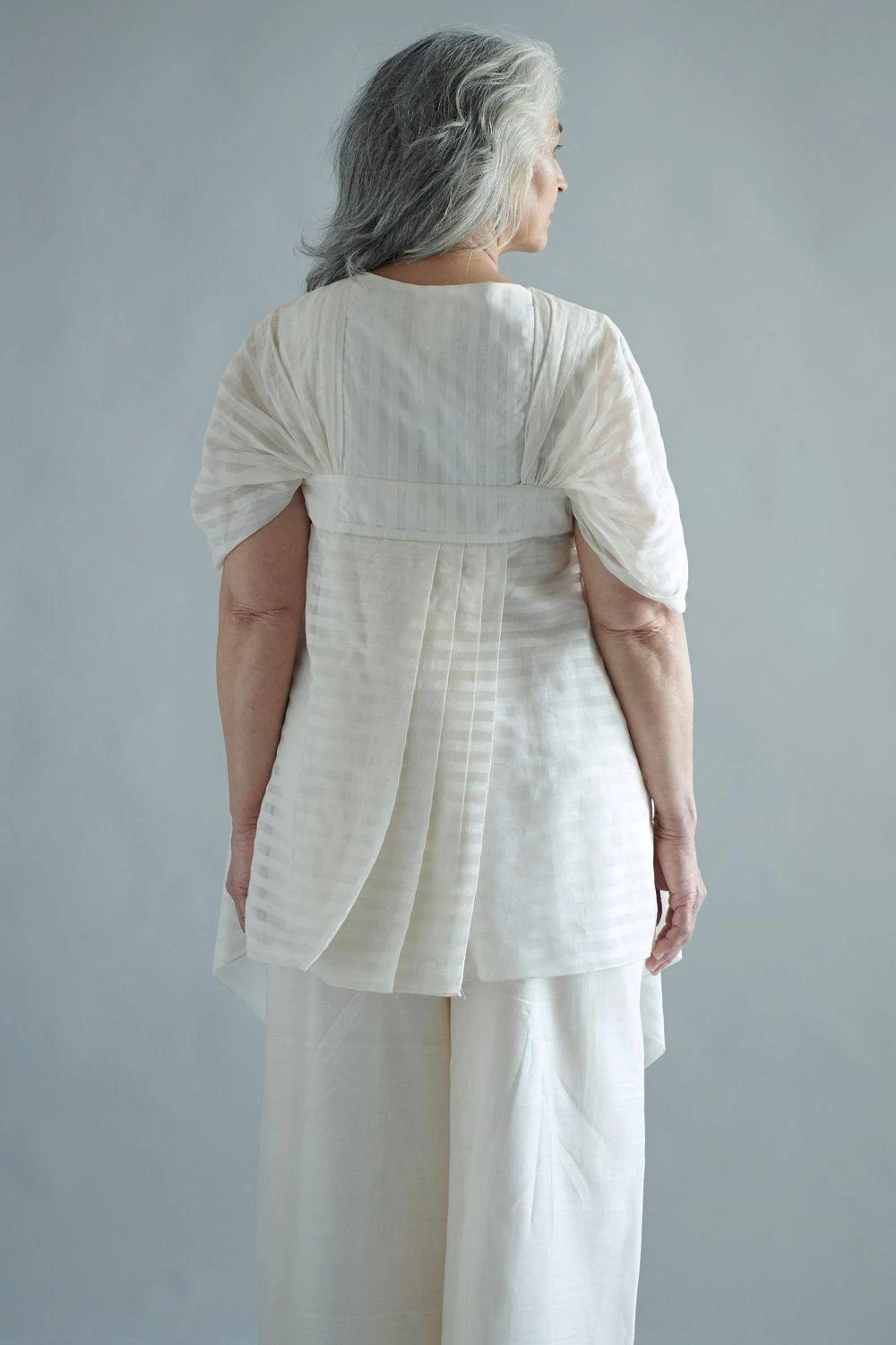 SWGT White Shawl Collar Asymmetric Top 2 SWGT White Shawl Collar Asymmetric Top - Image 2