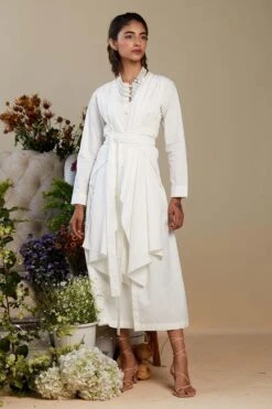 Twinkle Hanspal White Asymmetrical Layered Dress