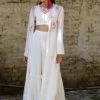 Varun Bahl Pret White Embroidered Sharara Set With Overlay