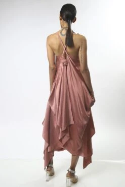 Varun Bahl Draped Dress With 3D Floral Embroidery Details -Echo Clohting Shop vb dc 20 tb c 03 3