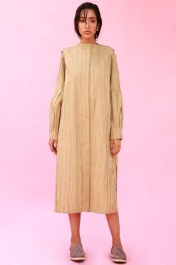 Antar-Agni Crinkle Textured Midi Dress