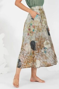 YAVI Lantinus Crepe Viscose Skirt -Echo Clohting Shop yc11sk 02 3